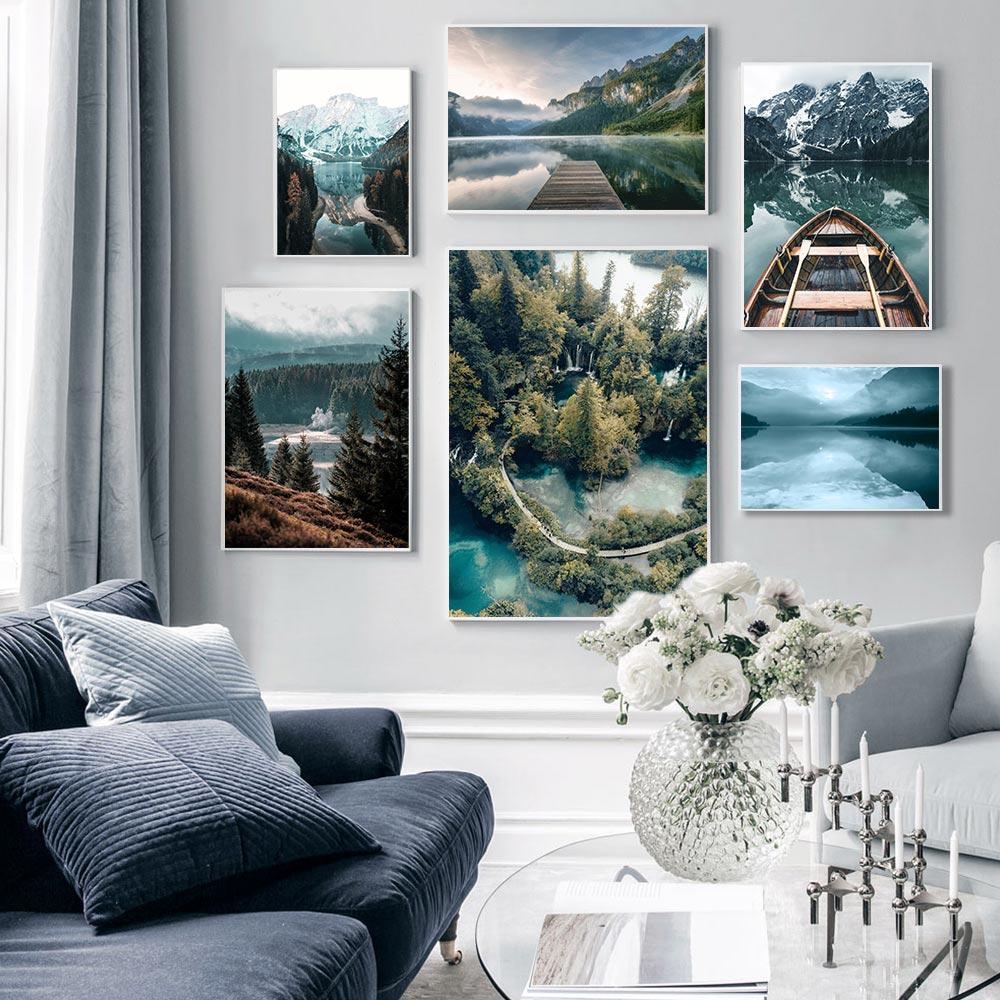 Landscape Canvas Painting Home Decor Nordic Poster Wall Art Pictures for Room Design Printings for Interior Decor No Frame