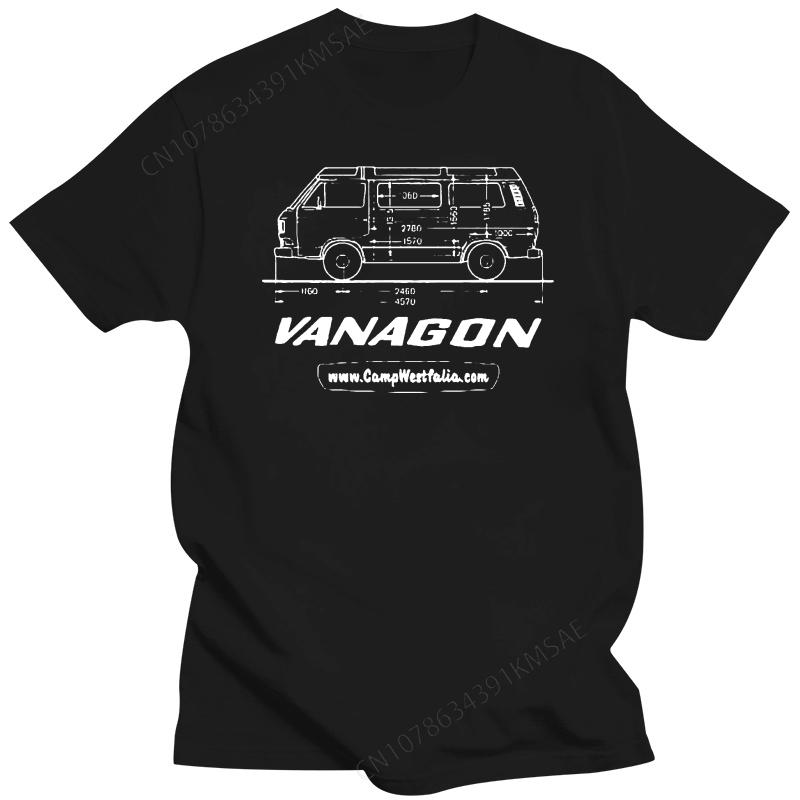 Унисекс футболка Технический рисунок Vanagon T3 Vanagon Westfalia Футболка Печатная футболка футболки топ