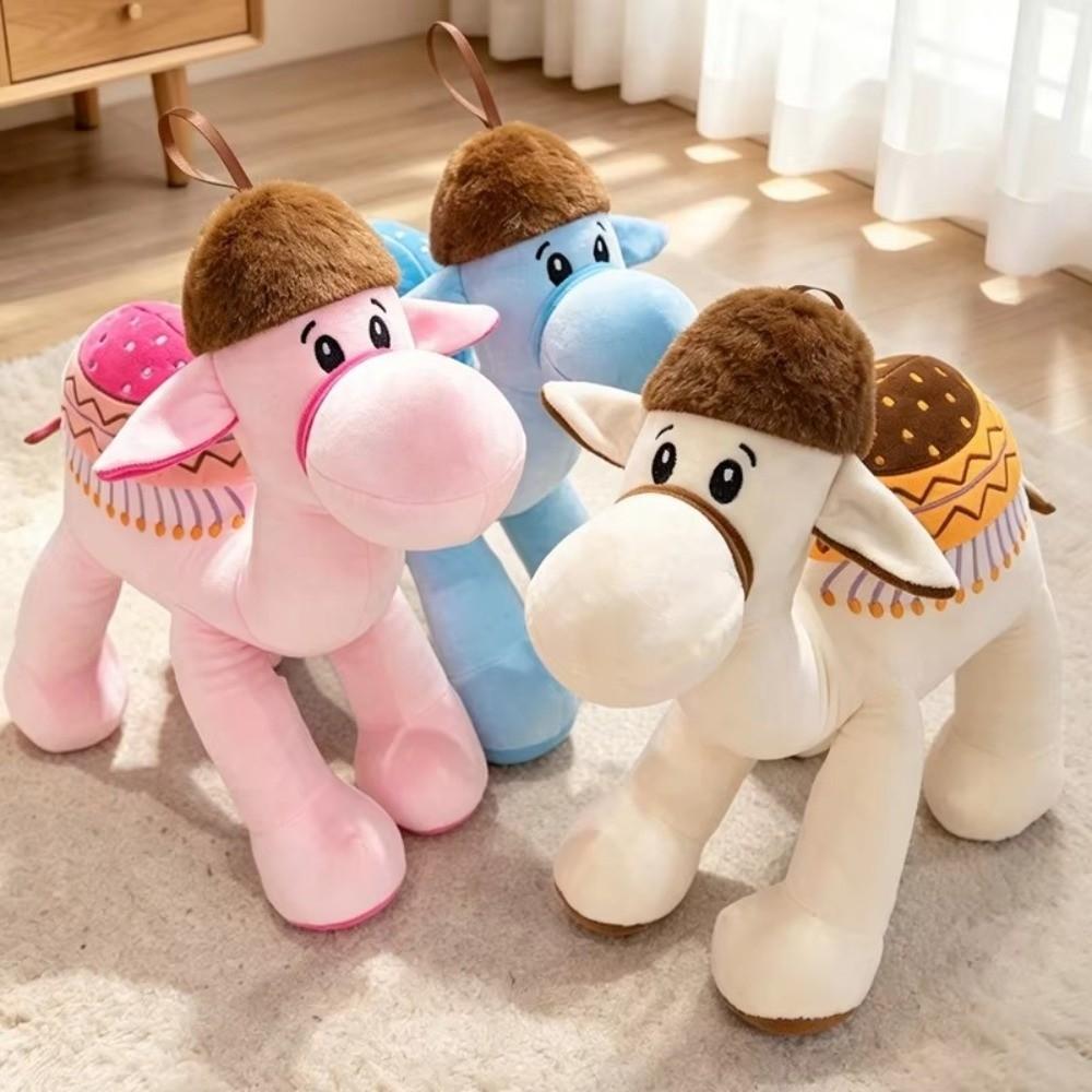 Soft Plush Cartoon Camel Doll Cute Short Plush Desert Animal Plushie Christmas Gift