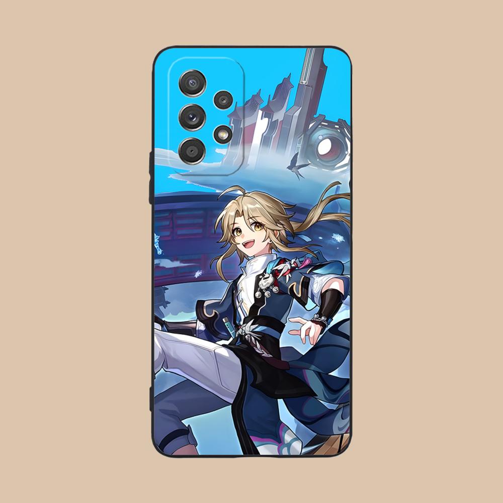 HSR Yanqing Матовый ТПУ Чехол для Мобильного Телефона для Samsung Galaxy M55 54 42 35 34 33 32 23 22 15 14 13 12 F55 5G Цветной Чехол
