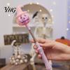 Spring Wobble Pumpkin Figurine Halloween Lighted Sticks, Glowing Lantern, Handheld Shaking Light Kids Holiday Party Favors with Witch Hat, LED Spooky