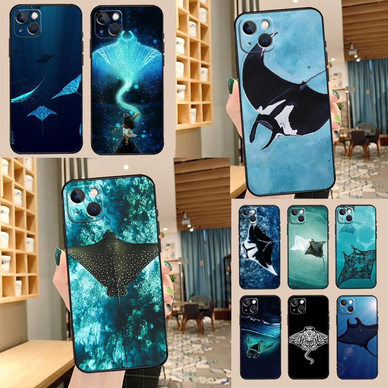 Animal Manta Ray Case For Oppo A96 A76 A16 A60 A98 A58 A78 A18 A38 A80 A40 A77 A57 A17 A74 A54 A94 A15 A5 Pro