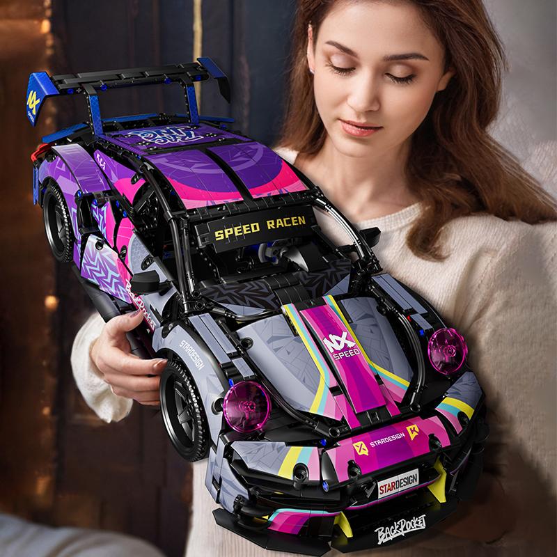 Набор строительных блоков RSR Racing Car из 1700 деталей, Техническая модель спортивного автомобиля, Игрушка, Подарок для коллекционеров DIY для взрослых/подростков/детей/мальчиков/девочек