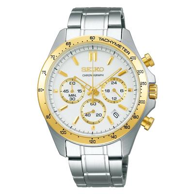[Часы] Мужские кварцевые часы Seiko Selection с хронографом, серебристые, SBTR024