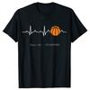 Men Clothing Basketball Heartbeat TShirt Men Birthday Gifts Short Sleeves Funny Tees Fashion Graphic Tshirts Sport Lover
