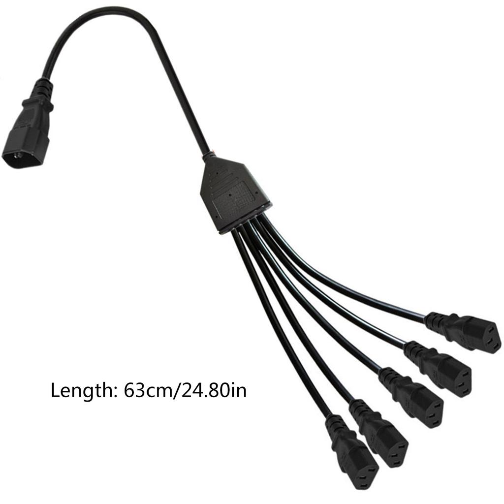 0,5 м 3-контактный штекер IEC320-C14 с несколькими гнездами C13, адаптерный шнур Y-разветвитель, кабель преобразователя питания, черный