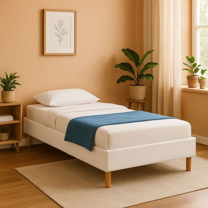 Adrien - Solide et confortable Sommier Tapissier + pieds de 18 cm - 80x190 - 13 lattes - Montage rapide et facile
