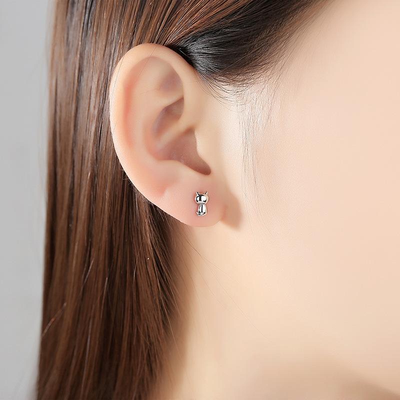 Серьги-котята, женские мини-украшения для маленьких ушей, модные корейские аксессуары в стиле нишевого дизайна