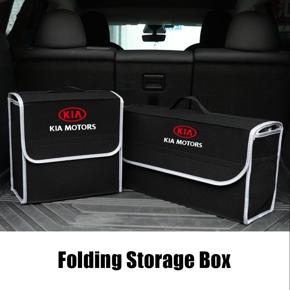 Large Capacity Car Trunk Storage Bag Soft Felt Organizer Box Accessories For KIA Sportage Picanto Rio Ceed Cerato Soul Sorento MT8