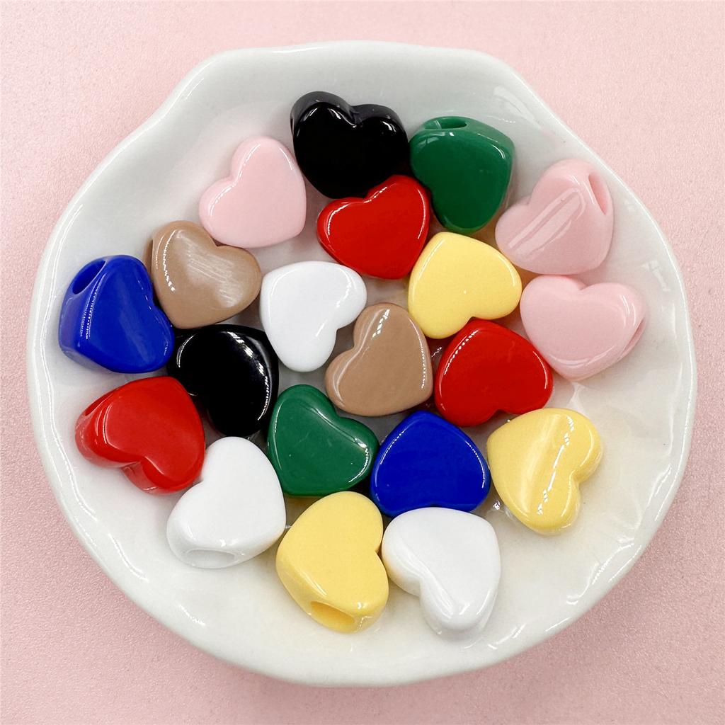 20 шт. 11,7*13,5 мм акриловые макароны цвета сердца свободные бусины DIY материалы для подвесок аксессуары для изготовления ювелирных изделий