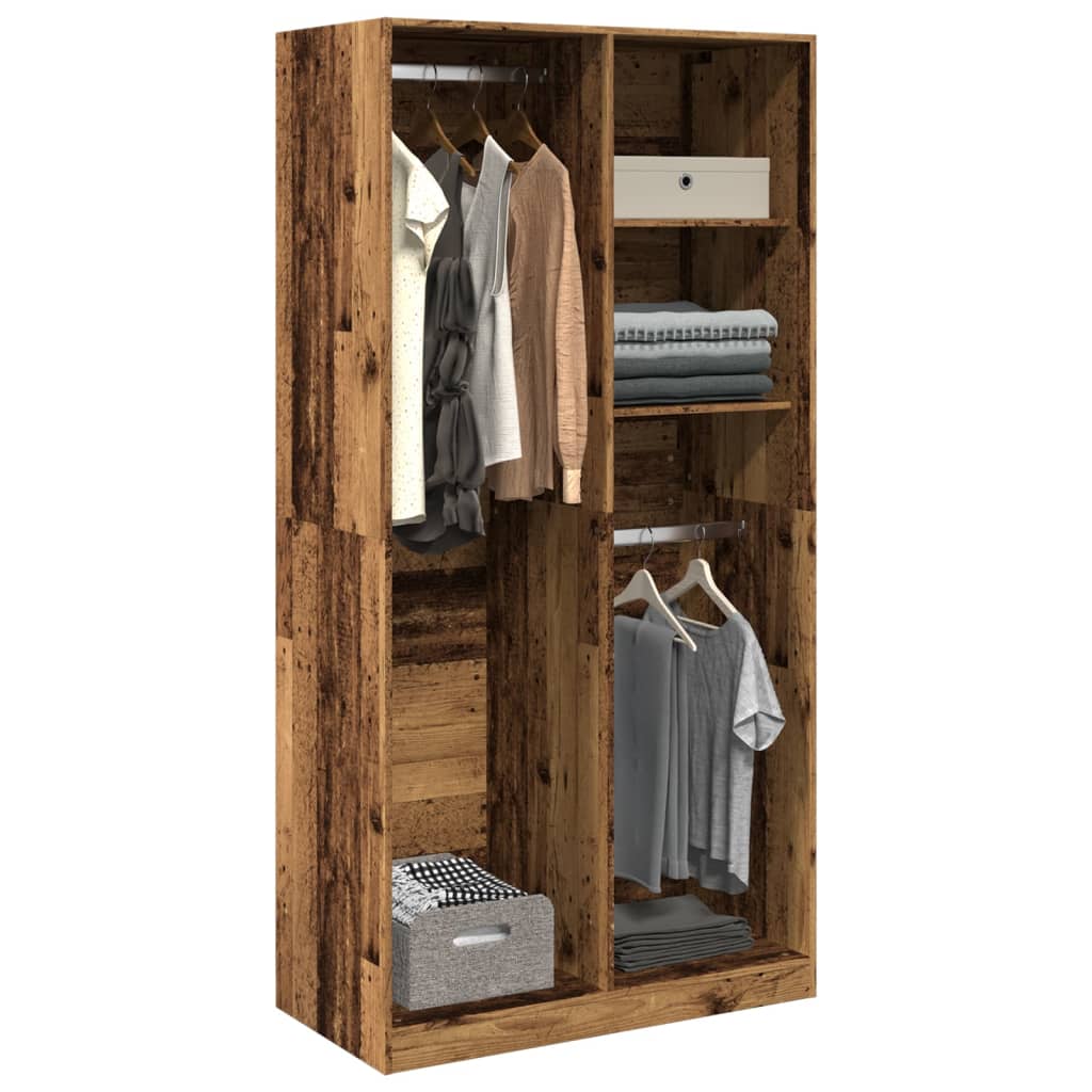 Wardrobe with Vintage Wood Look 100 x 50 x 200 cm Engineered Wood