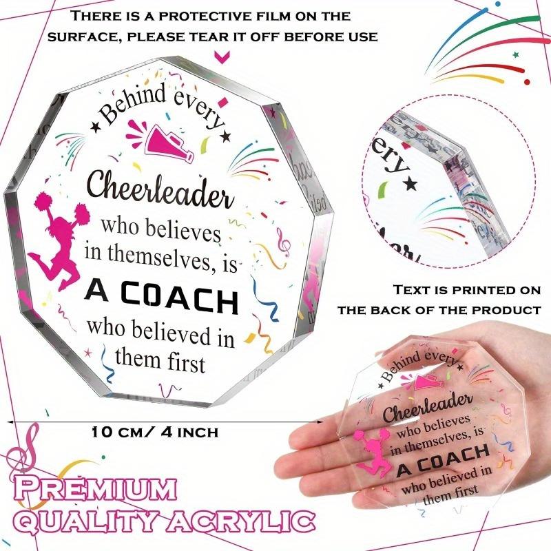 Women’s Cheerleading Coach Gift: Geometric Acrylic Plaque – Thank You/Appreciation (Birthday/Retirement, Office Desk Decor).