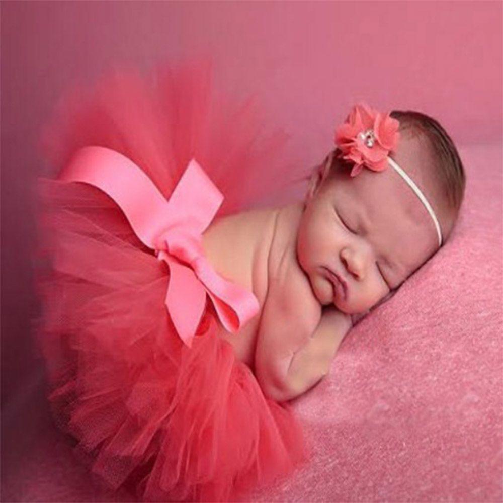 1Set Girl Clothes Newborn Photography Prop Hairband Baby Headband Infant Tutu Skirt Newborns Costume