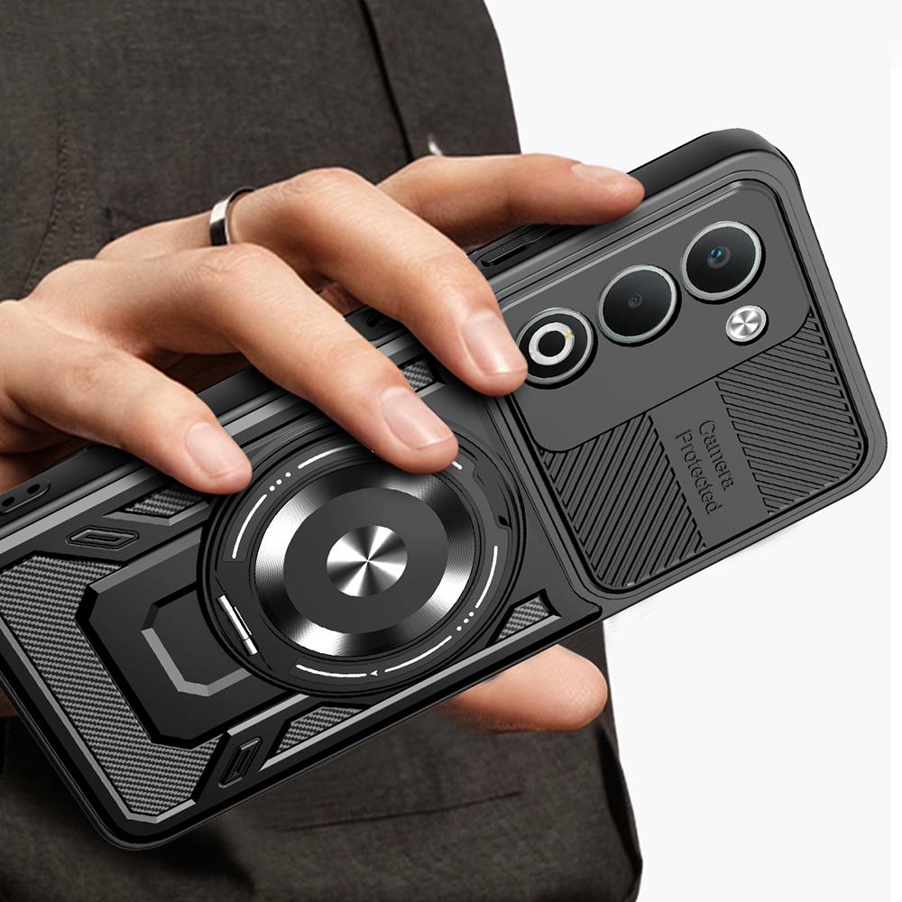 For Oppo A5 5G Magnetic Case Rotating Kickstand TPU+PC Phone Cover