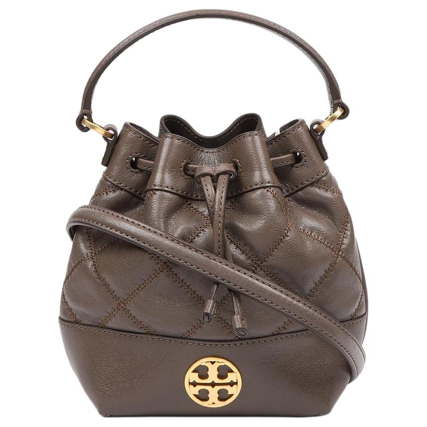 Tory Burch Tb-Willa Quilted Leather Mini Shoulder Crossbody Bag Women bags Gray 87869-066