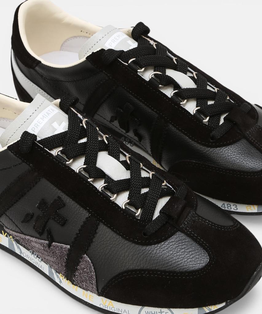 Premiata [26Ss][Jackyx] Black Logo Patch Cowhide Men'S Sneakers