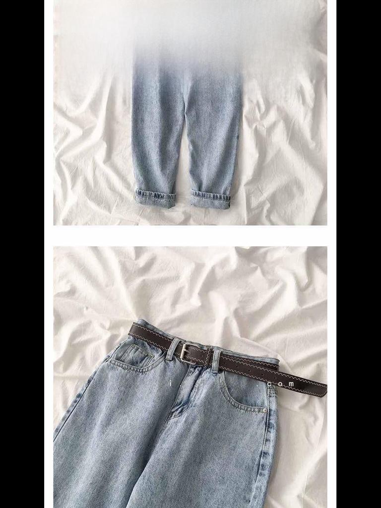 Женские узкие свободные джинсы прямого покроя с высокой талией — модный летний стиль с широкими штанинами и шароварами