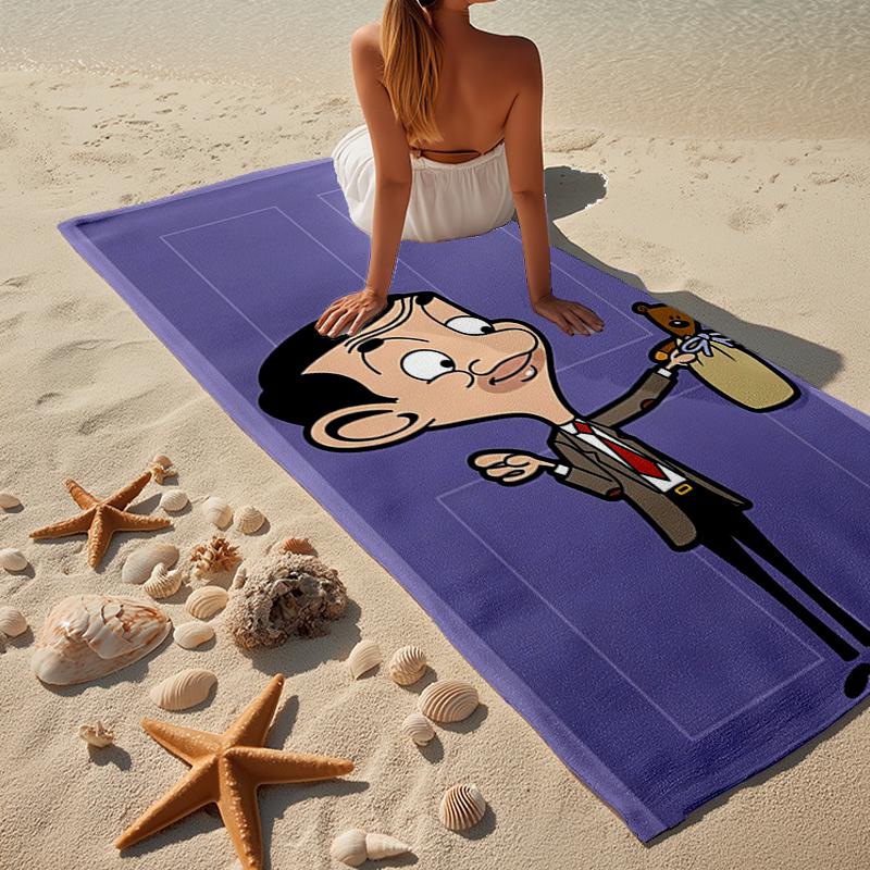 Mr. Bean's Adventure Beach Towel, Super Soft Microfiber, Gift for Her/Him, Birthday, for Pool, Beach, Travel, Home Decor Fan gifts