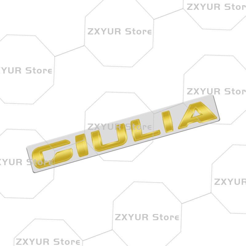 For Alfa Romeo Giulietta Giulia STELVIO Metal Emblem Car Sticker Letter Badge Decal Body Rear End Trunk Decor Accessories lhj566