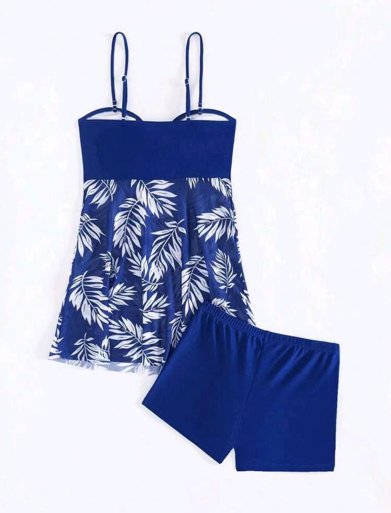 Женский купальник танкини с высокой талией из сетки на косточках с шортами-боксерами