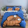 Cartoon capybara on blue. Bedding sets Duvet cover sets Duvet covers Pillowcases(1 * Duvet Cover 2 * Pillowcases without duvet insert)