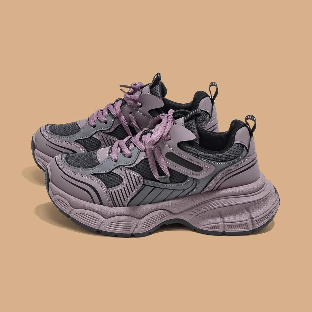 Корейская версия фиолетовых кроссовок для женщин 2025 осень новые на платформе супер красивые туфли универсальные повседневные спортивные туфли 2025