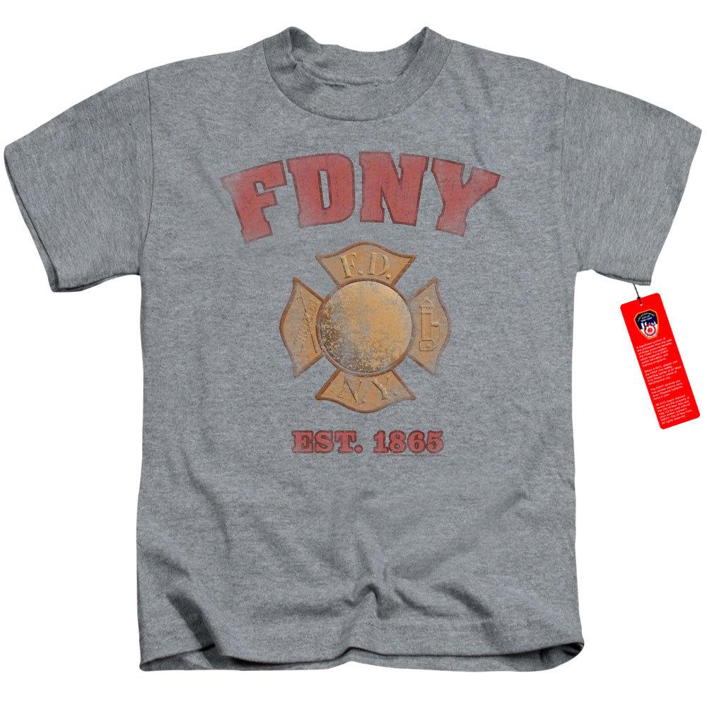 FDNY Boys T-Shirt New York City Fire Dept Vintage Heather Tee Unisex T-Shirt