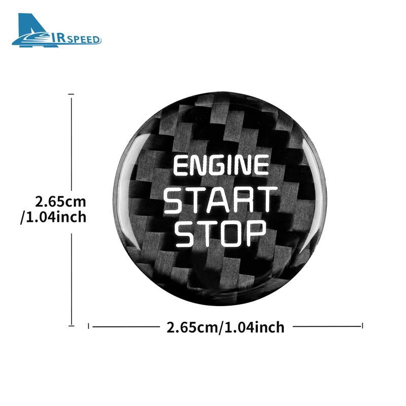 Real Hard Carbon Fiber Sticker For Kia Stinger Car Start Engine Stop Button Cover Interior Trim