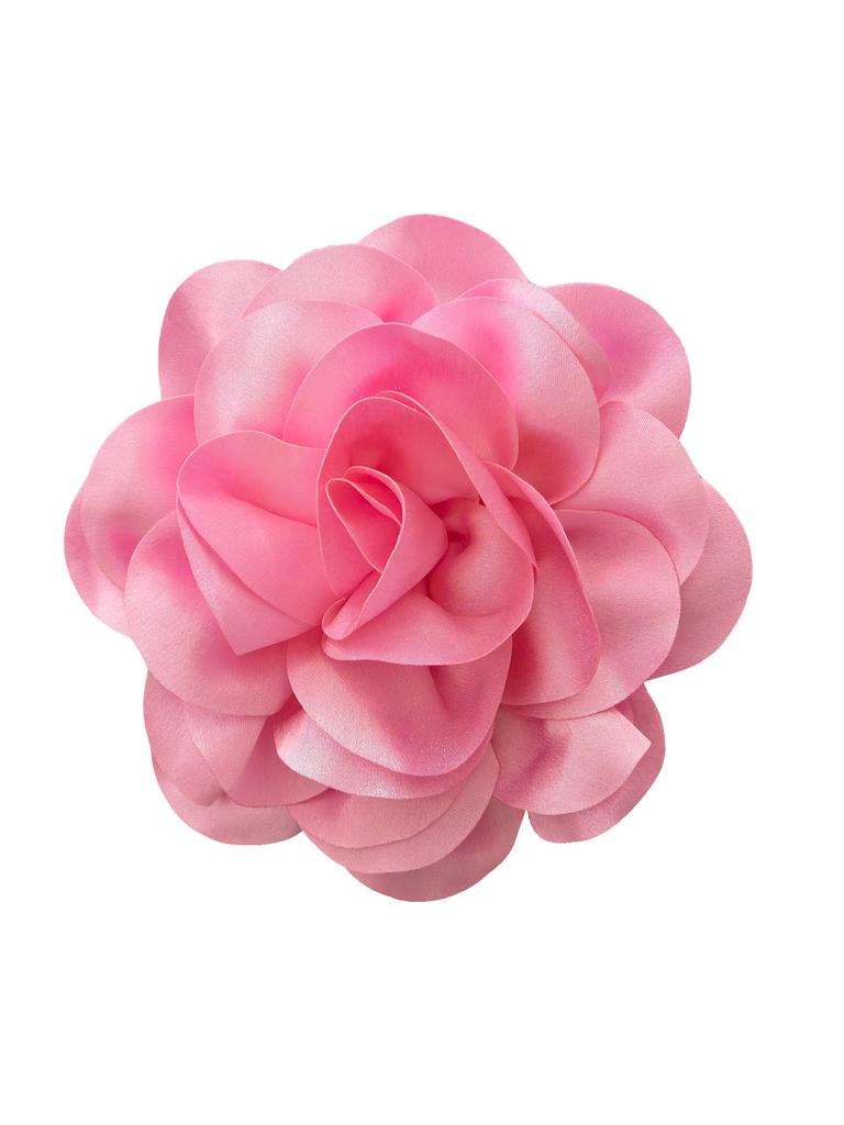 19cm Rose Flower Brooches Lapel Pins Dainty Satin Fabric Brooches Big Camellia Flower Brooch Pin for Women Wedding Part Dance Clothes Accessories