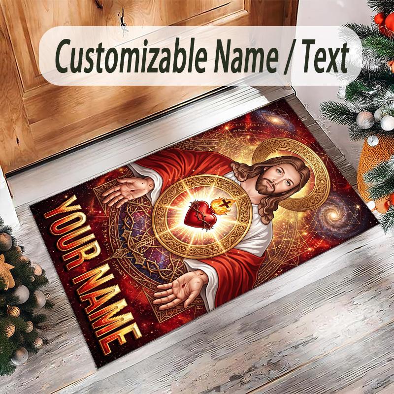 Witchcraft Theme Crystal Velvet Rug Personalized Custom Name Text Soft Floor Mat Home Decor