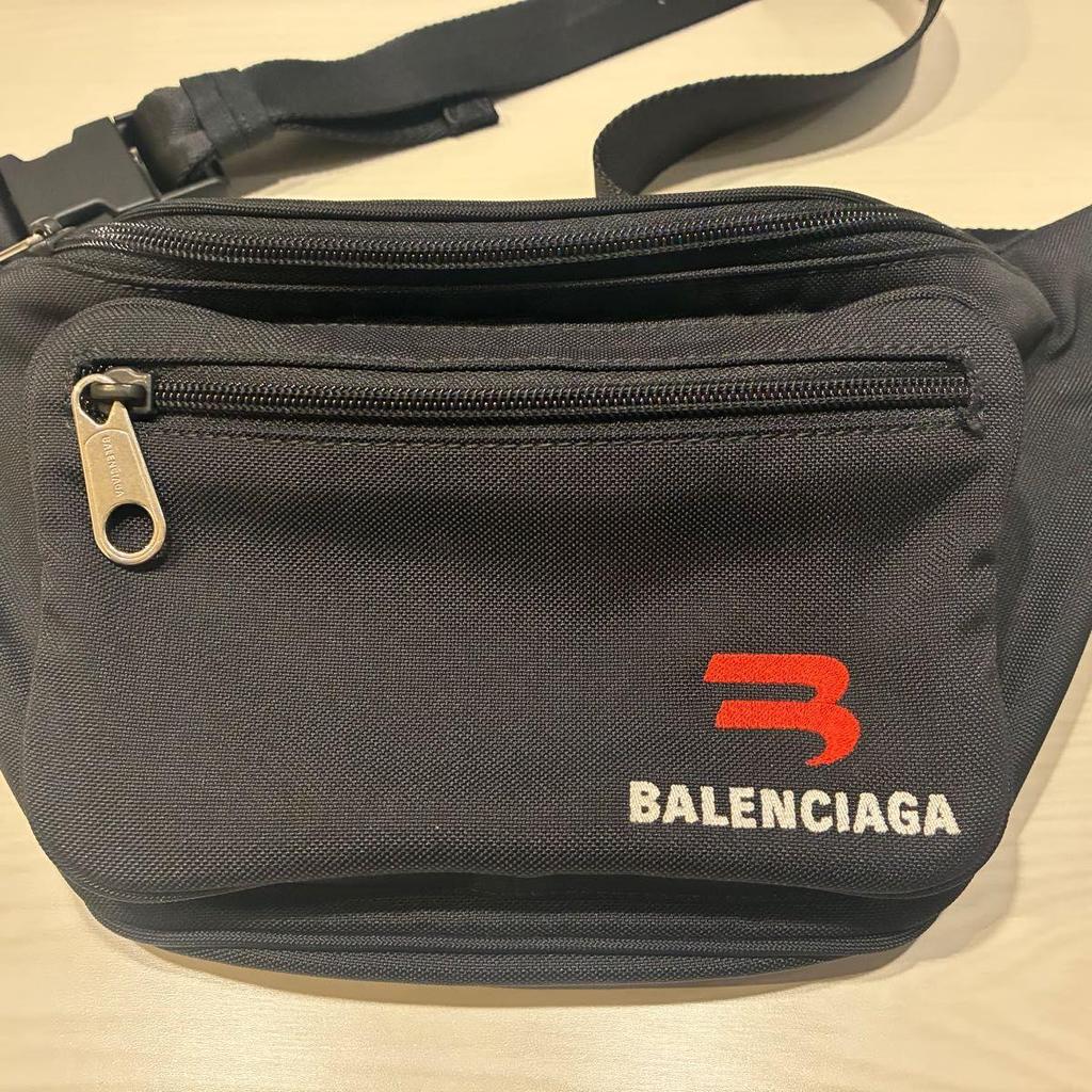 Б/у Скидка на ограниченное время Balenciaga Explorer сумка-кроссбоди вышитый логотип поясная сумка BALENCIAGA черная редкий логотип