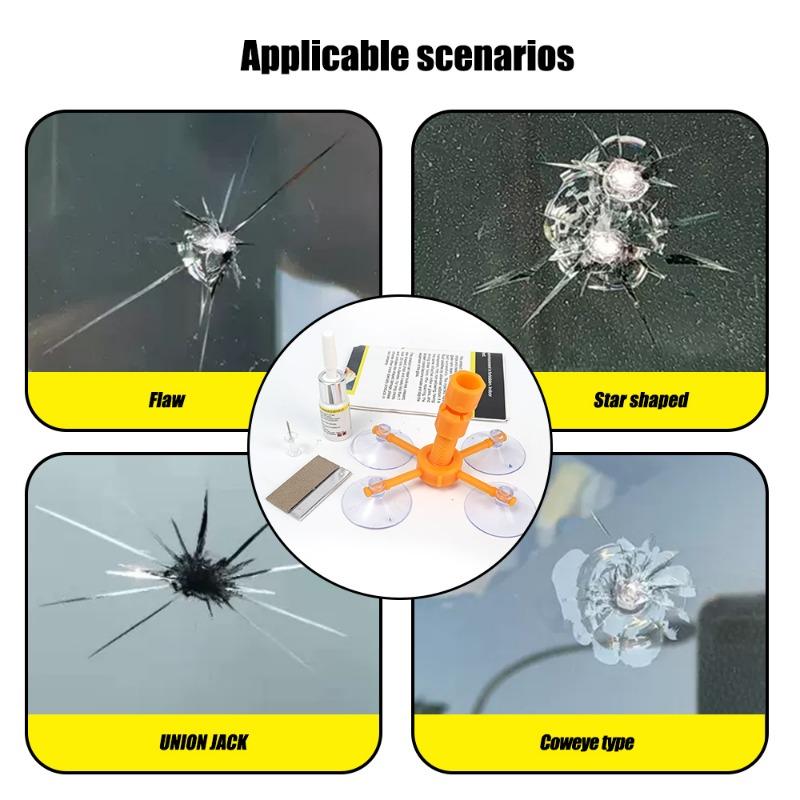 Комплект для ремонта автомобильного лобового стекла Жидкость для ремонта автомобильного стекла Клей для ремонта трещин на автомобильном лобовом стекле Инструмент для ремонта точечных повреждений стекла