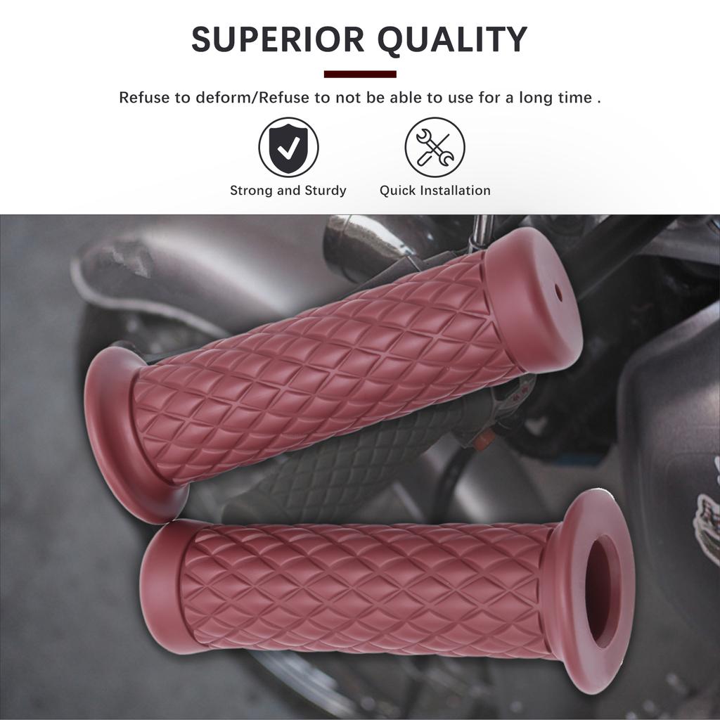 Retro Motorcycle Hand Grips Universal 7/8" 22mm 24mm Non-slip Rubber Handlebar Grips for Moto Scooter Motocross Motorbike