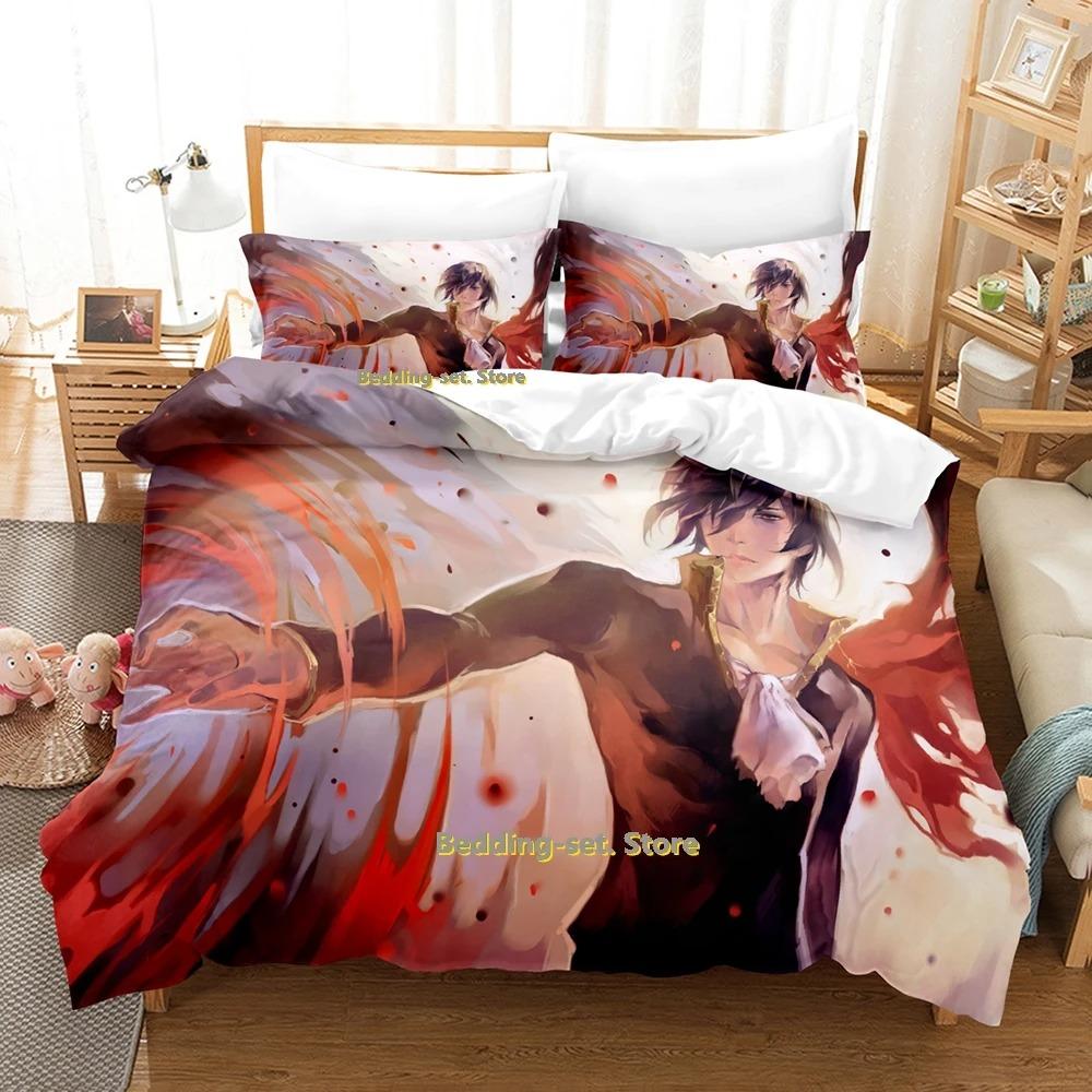 Комплект постельного белья Noblesse Single Twin Full Queen King Size Bed Set Adult Kids Bedroom Duvetcover Sets Print Anime Bed Sheet Set