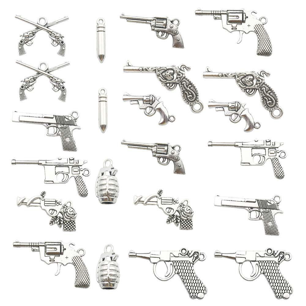 Ожерелье и браслет из сплава в стиле ретро с подвеской «Пуля»