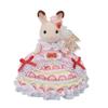 Кукла Sylvanian Families День рождения Вспышка Клубничный торт ST Mark Возраст 3 и Игрушка Sylvanian Epoch "Счастливое платье" C-80 Сертифицировано, Вверх, Кукольный домик, Семьи,