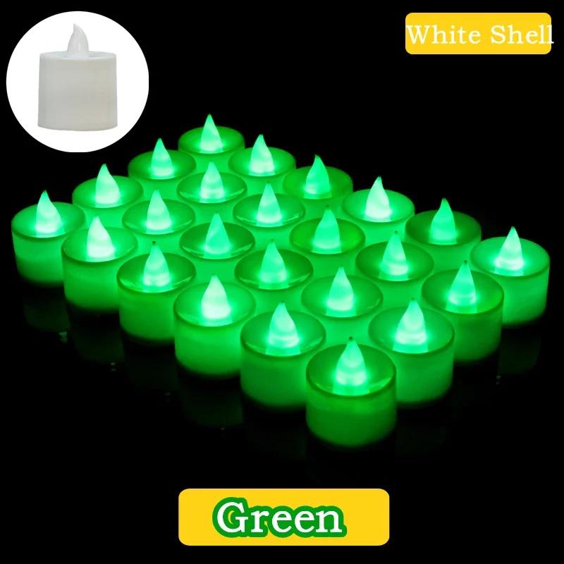 50 шт. 1 шт. красочные светодиодные свечи с батарейками, чайные свечи, переключаемые, беспламенные, свадебные, домашние, рождественские, декоративные, имитационные свечи