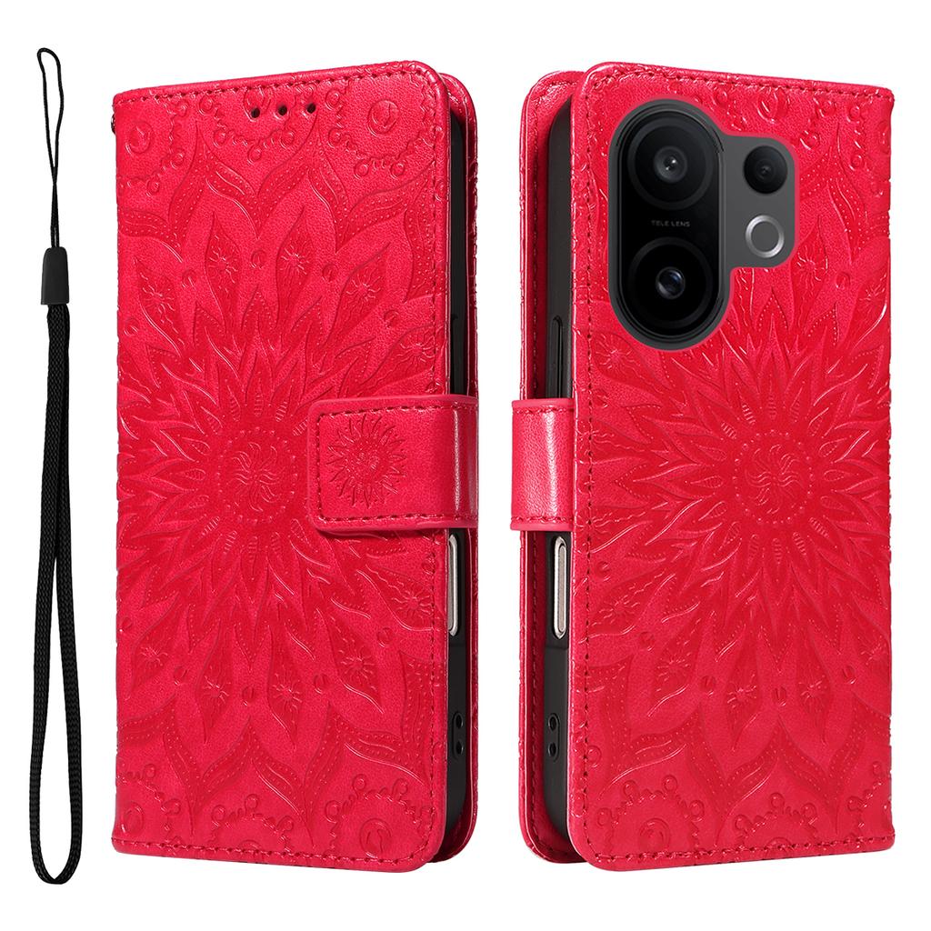 For vivo X200 FE 5G/vivo S30 Pro mini 5G Leather Wallet Case Sunflower Imprinted Phone Cover