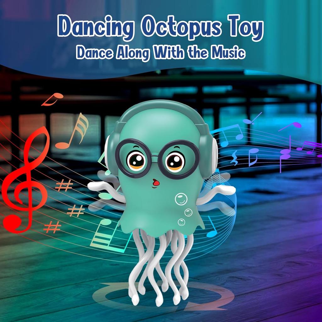 Magic Dancing Octopus Toy Automatic Obstacle Avoidance Electric Toy Music Light Stress Relief Sensor Desktop Placement Decoratio