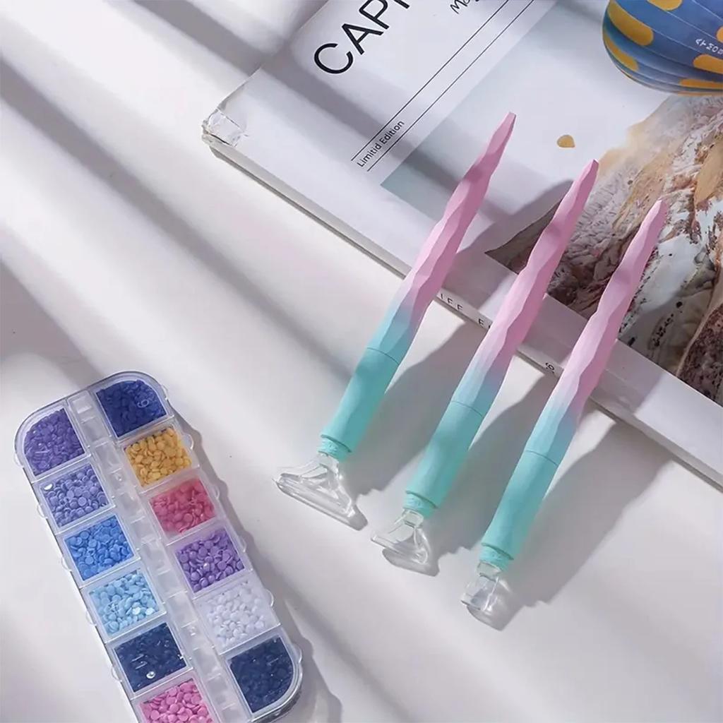 Ручка для алмазной живописи Gradient 5D Diamond Art Pen, ручка для алмазной живописи и аксессуары для круглых и квадратных драгоценных камней с шестью сверлами