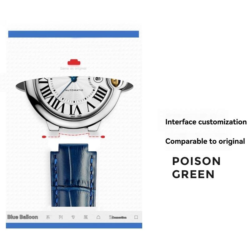 Для мужских часов Cartier из натуральной кожи с женской часовой цепочкой, синяя пряжка-балон, выпуклая коровья кожаная мужская часовая цепочка