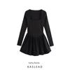 Kaslead New Arrival Women's Clothing Fashion Style Fashion Square Collar Long Sleeve Minimalist Short Dress 1131996