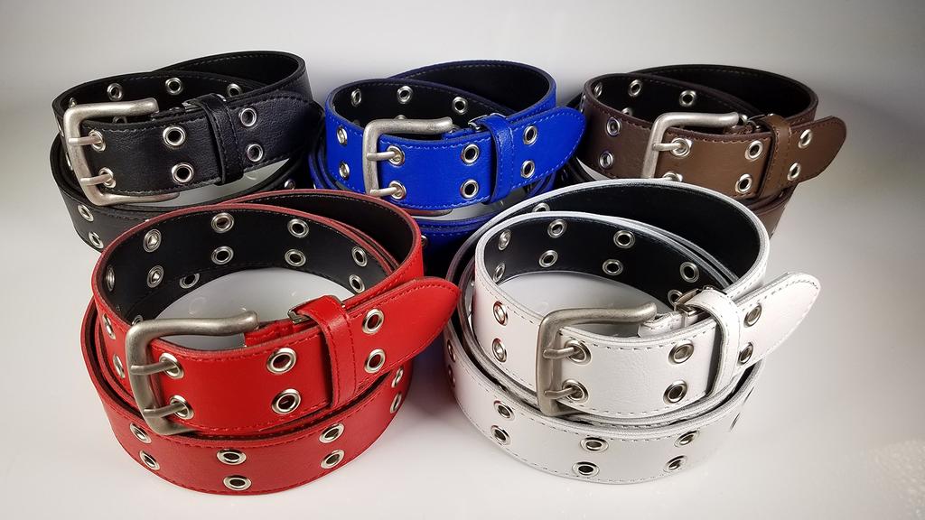 Sealand Двурядный ремень с люверсами, ширина 40 мм, сделано в Японии, 50-130 см, широкий, черный,