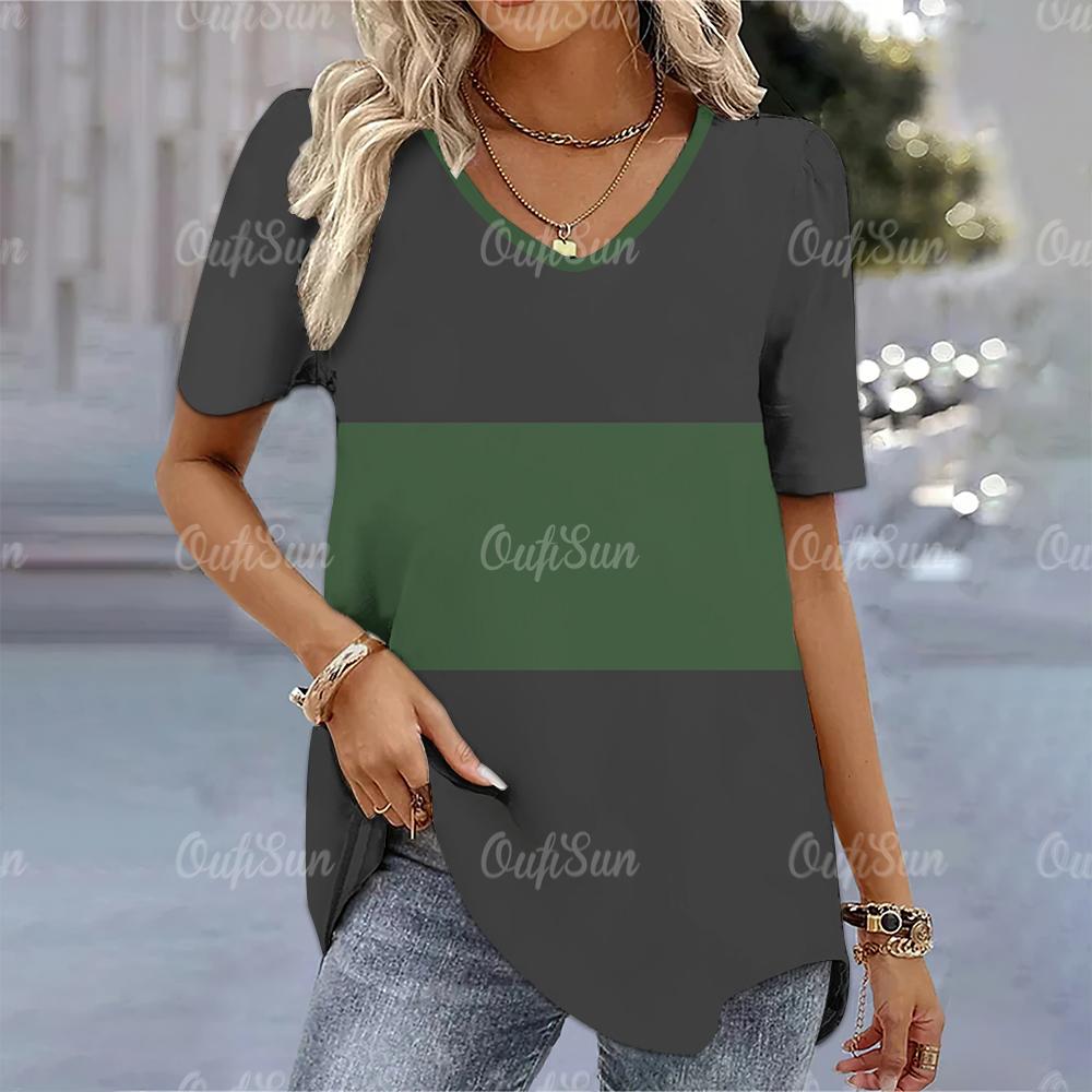 Женская футболка, простая модная футболка с v-образным вырезом и коротким рукавом в полоску, женская футболка в стиле Харадзюку, свободная одежда, женские пуловеры, топы