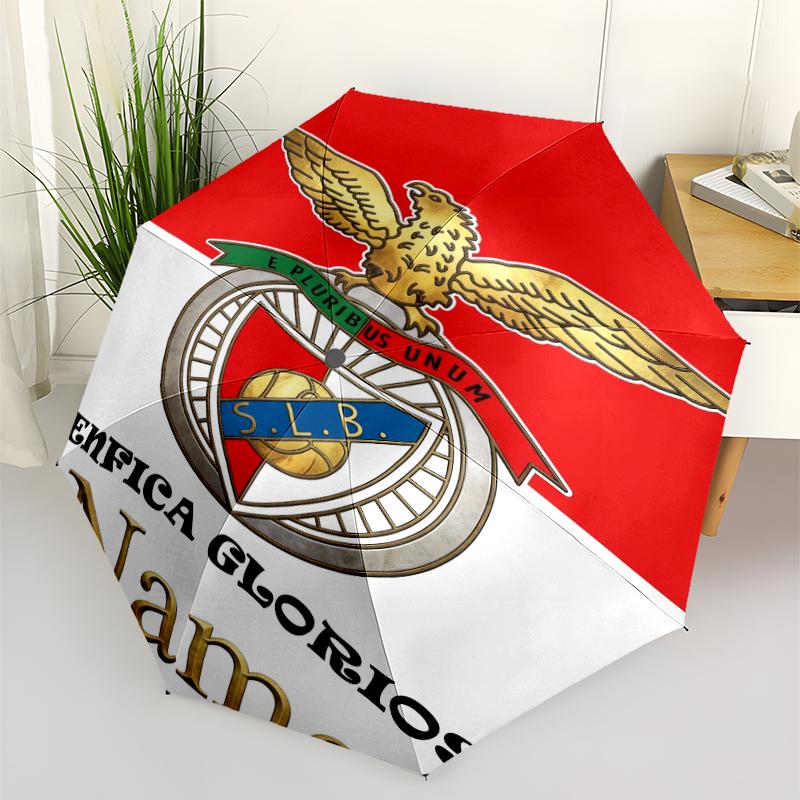 Custom Name Benfica Theme Automatic Umbrella, Lightweight & Portable, 8 Rib, Perfect for Outdoor Travel, Birthdays, Christmas, Gifts.