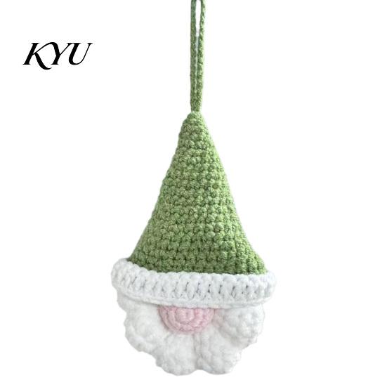 Faceless Gnome Decorations Hand Crochet Christmas Ornaments, Knitted Hanging Decorations, Small Tree Charms Yarn Elf Pendants for Home Door Car Decor