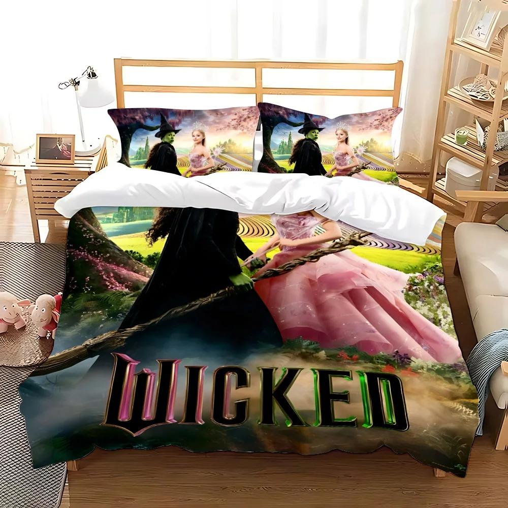 Movie W-Wicked Witch Pillowcase Bedding Set Adult Boy Girl Bedroom Decoration Children Gift Single Double Large Size
