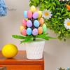 Украшение для пасхального яйца Пасхальное яйцо Бонсай Дерево Неприхотливые в уходе Искусственные яйца Растения Настольные пасхальные украшения Многоцветный горшечный пасхальный орнамент