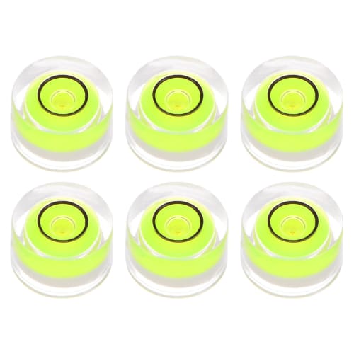 uxcell 6-Piece Round Bubble Level, 10x6mm, Mini Round Bullseye Level for Camera Tripods, Telescopes, Workshops, Turntables, and Picture Frames, Green
