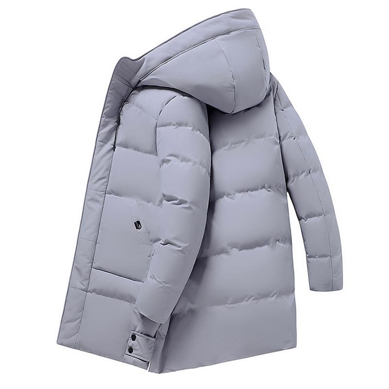 Winter Jackets for MenThickened Fashion Warm Hooded Middle-length Knee-length Fashionable Middle-aged Comfortable Versatile Plus Size Cotton Jacket